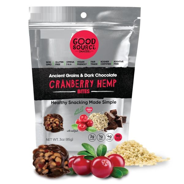 GOOD SOURCE FOODS: Cranberry Hemp Snack Bites, 3 oz