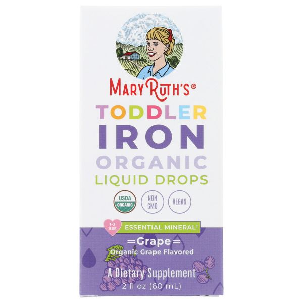 MARYRUTHS: Organic Toddler Iron Liquid Drops Grape, 2 fo