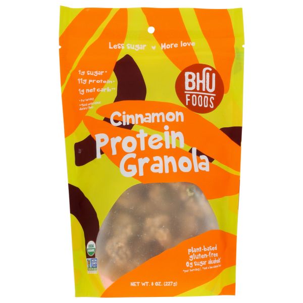 BHU FOODS: Cinnamon Protein Granola, 8 oz