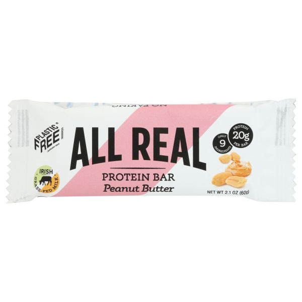 ALL REAL NUTRITION: Peanut Butter Protein Bar, 2.1 oz