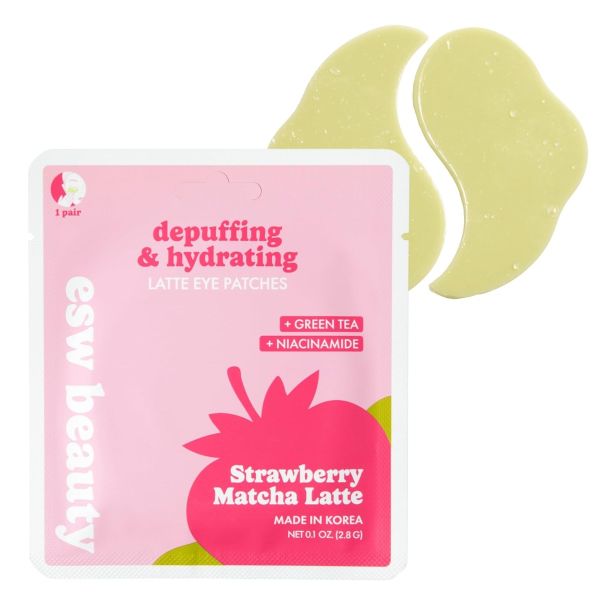 ESW BEAUTY: Strawberry Matcha Latte Depuffing And Hydrating Eye Patches, 0.1 oz