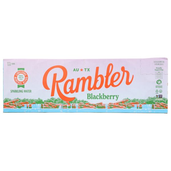 RAMBLER: Blackberry Sparkling Water 12Pack, 144 fo