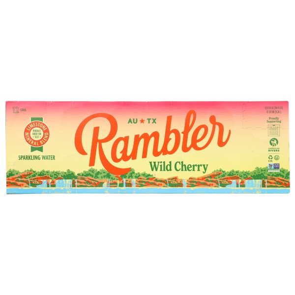 RAMBLER: Sparkling Water Wild Cherry 12Pk, 144 fo