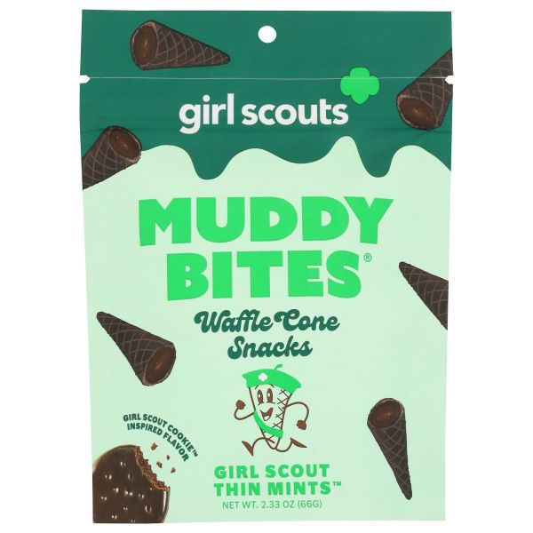MUDDY BITES: Waffle Cone Girl Scout Thin Mints Snacks, 2.33 oz