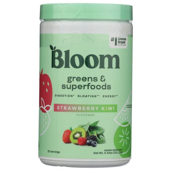 BLOOM NUTRITION: Greens and Superfoods Powder Strawberry Kiwi, 5.33 oz