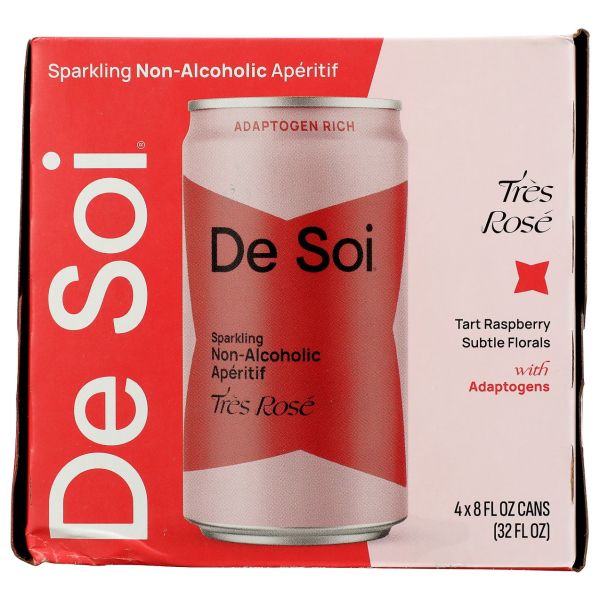 DE SOI: Tres Rose Sparkling Non-Alcoholic Mocktail 4Pk, 32 fo