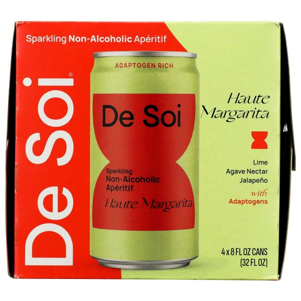 DE SOI: Haute Margarita Sparkling Non-Alcoholic Mocktail 4Pk, 32 fo