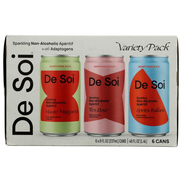 DE SOI:  Sparkling Non-Alcoholic Mocktail Variety 6Pk, 48 fo