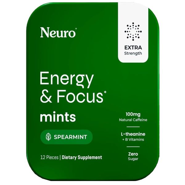 NEURO: Energy and Focus Extra Strength Spearmint Mints, 12 pc
