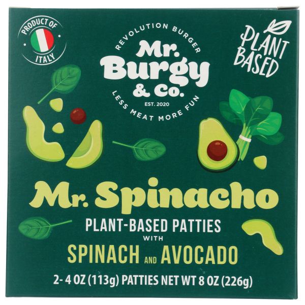 MR. BURGY & CO: Patties Spinach Avocado, 8 oz
