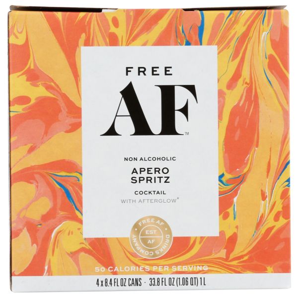 FREE AF: Non Alcoholic Apero Spritz Cocktail 4 Cans, 1 lt