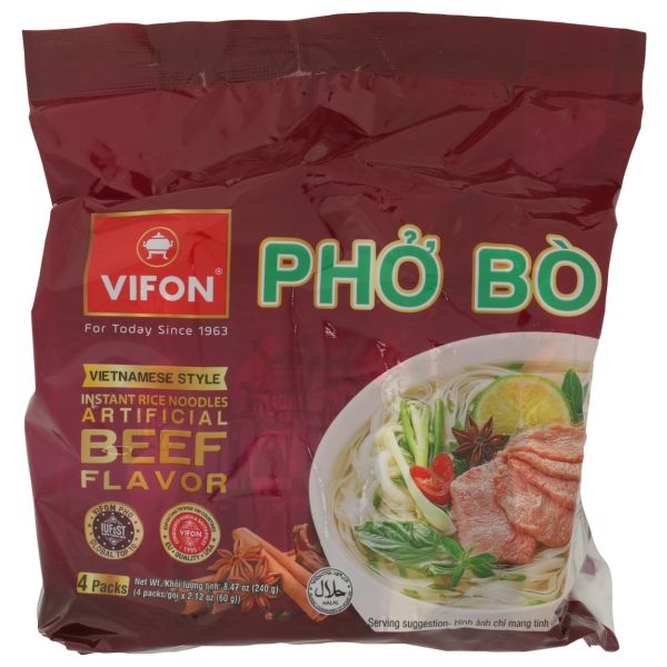 VIFON: Pho Bo Beef Noodles 4pack, 8.47 oz