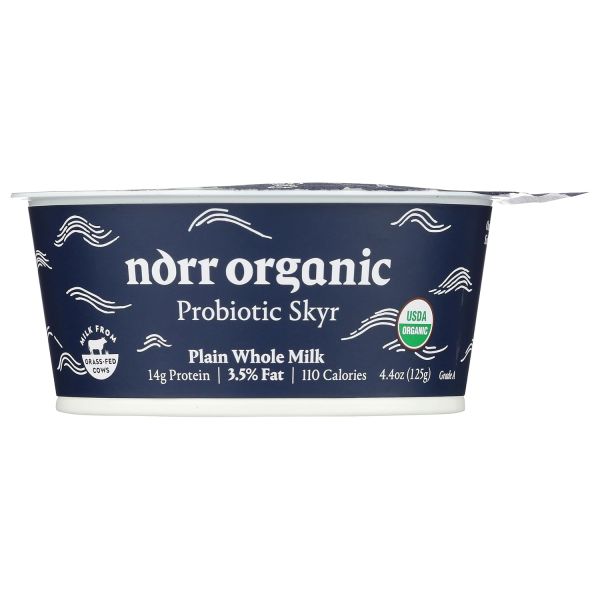 NORR ORGANIC: 3.5 Percent Fat Plain Whole Milk Probiotic Skyr, 4.4 oz
