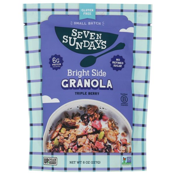 SEVEN SUNDAYS: Triple Berry Bright Side Gluten Free Granola, 8 oz