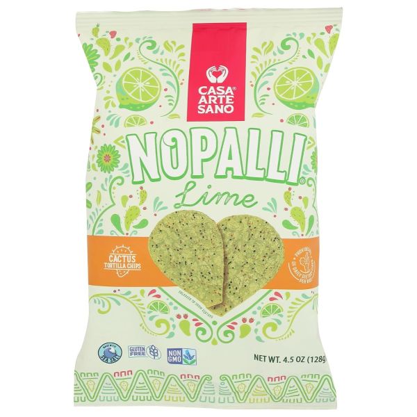 NOPALLI: Cactus Tortilla Chips Lime, 4.5 oz