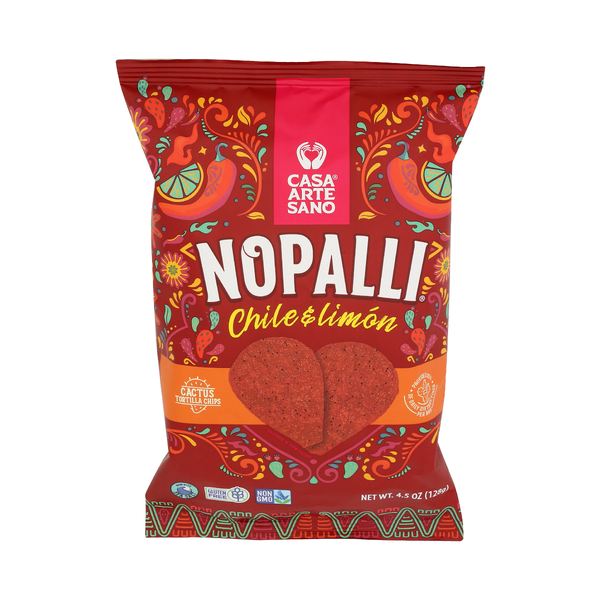 NOPALLI: Cactus Tortilla Chips Chile And Limon, 4.5 oz