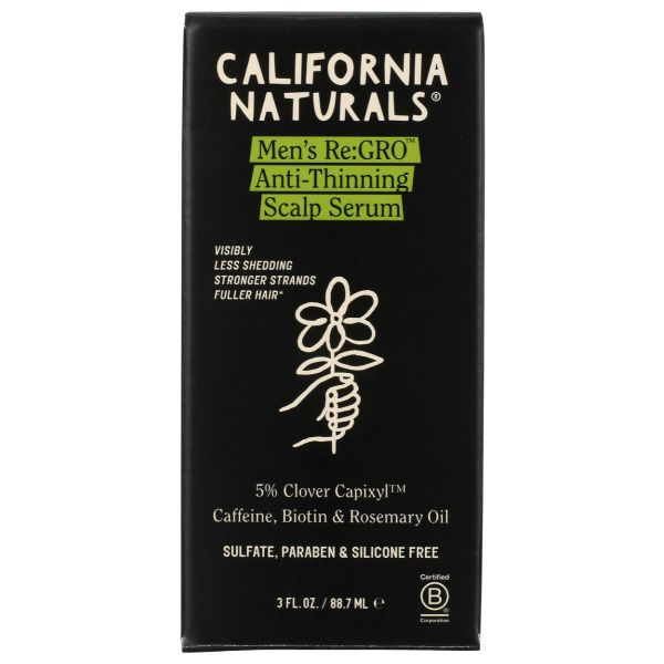 CALIFORNIA NATURALS: Mens GRO Anti-Thinning Scalp Serum, 3 oz