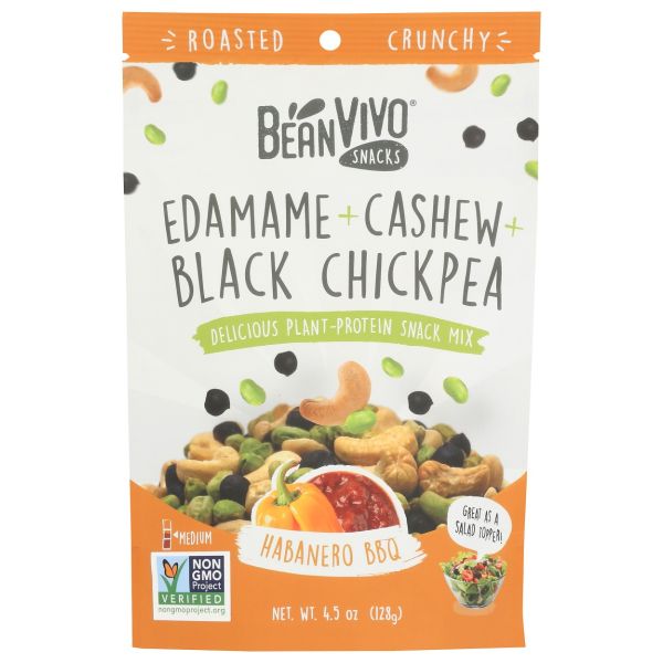 BEANVIVO: Habanero BBQ Black Chickpea Snack Mix, 4.5 oz
