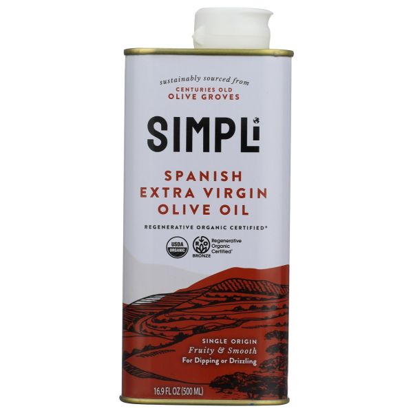 SIMPLI: Regenerative Organic Certified Spanish Extra Virgin Olive Oil, 16.9 fo