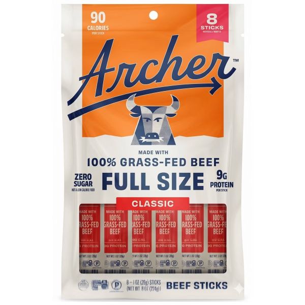 ARCHER: Classic Beef Sticks 8pc, 8 oz