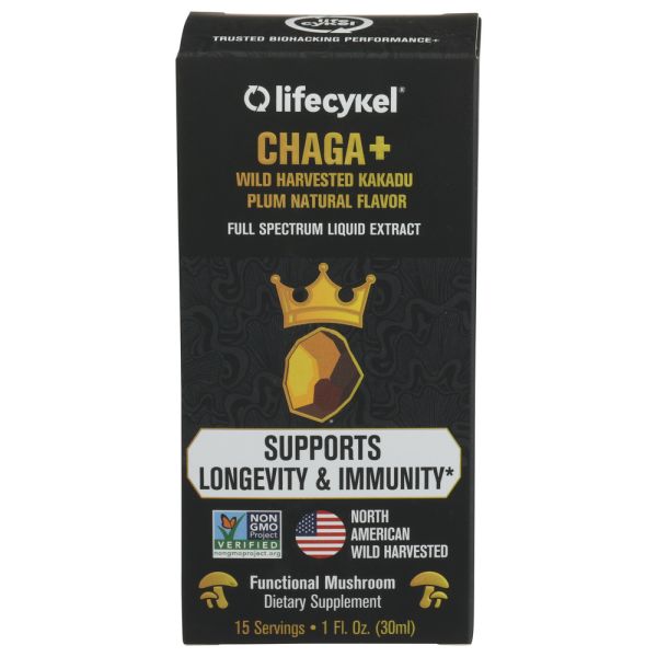 LIFECYKEL: Chaga Plus Functional Mushroom Liquid Extract, 1 fo