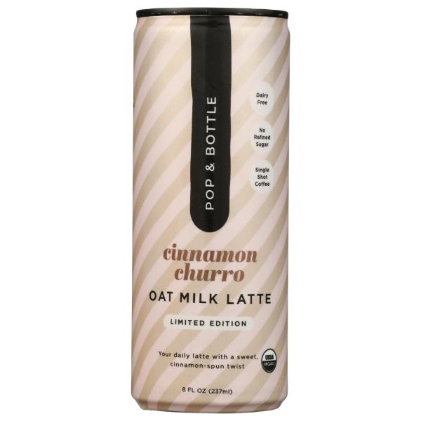 POP AND BOTTLE: Cinnamon Churro Oat Milk Latte, 8 oz