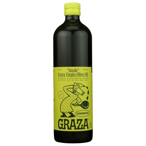 GRAZA: Sizzle Glass Extra Virgin Olive Oil, 25.3 fo