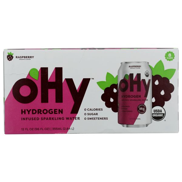 OHY: Raspberry Hydrogen Sparkling Water 8Pack, 96 fo