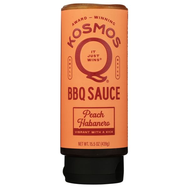 KOSMOS Q: Peach Habanero BBQ Sauce,15.5 oz