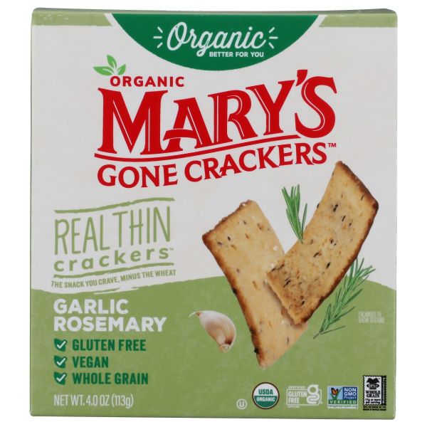 MARYS GONE CRACKERS: Garlic Rosemary Crackers, 4 oz