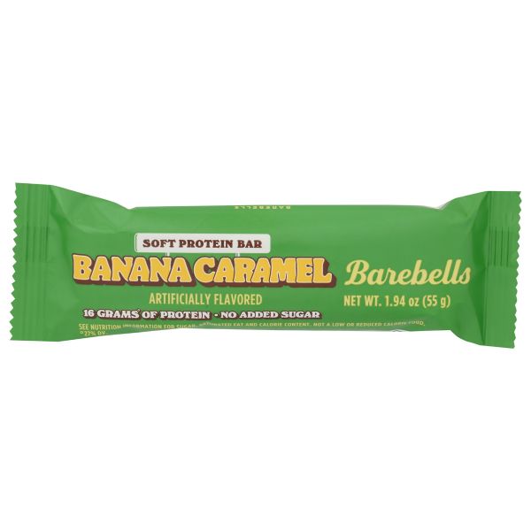 BAREBELLS: Banana Caramel Soft Protein Bar, 55 gm