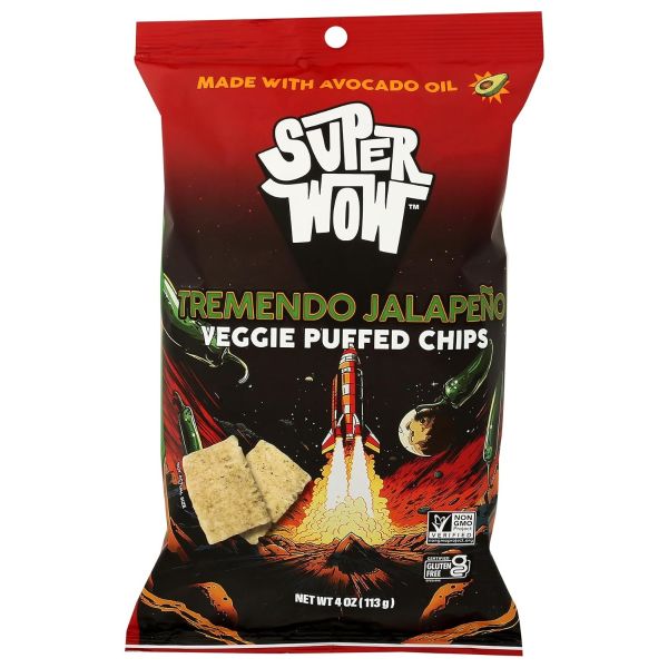 SUPER WOW: Tremendo Jalapeno Veggie Puffed Chips, 4 oz