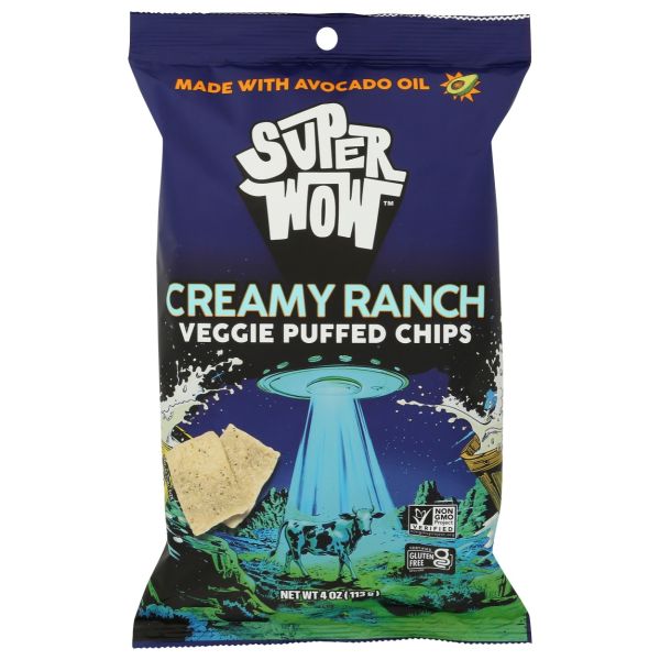 SUPERWOW: Creamy Ranch Veggie Puffed Chips, 4 oz