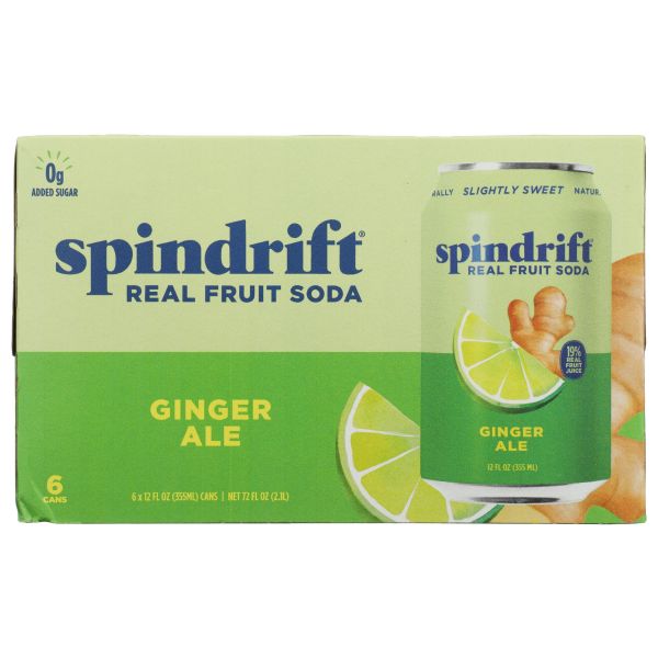 SPINDRIFT: Ginger Ale Soda 6Pack, 72 fo