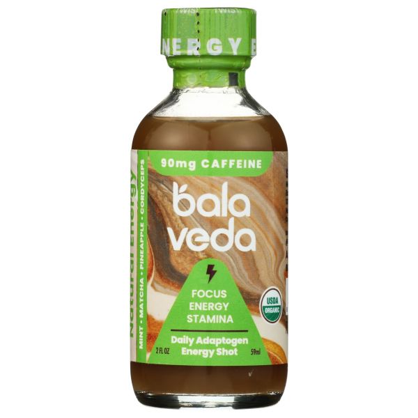 BALAVEDA: Organic Tropic Rush Energy Shot Mint Matcha, 2 fo