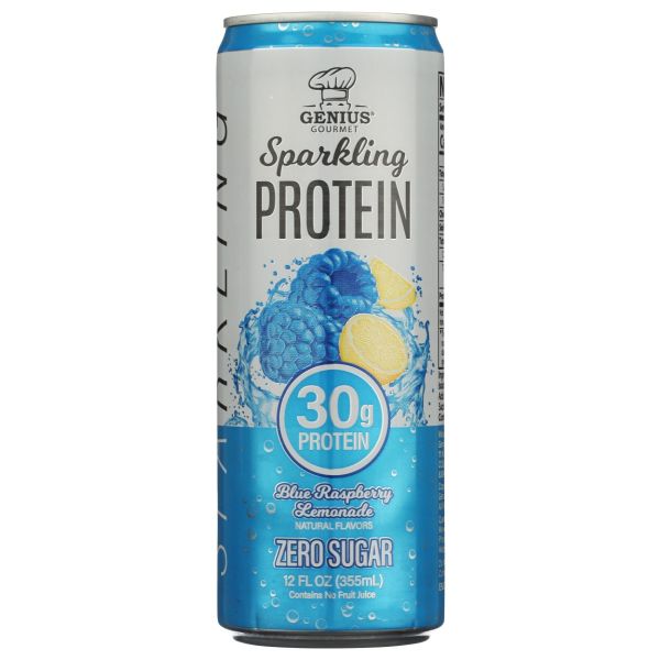 GENIUS GOUMET: Sparkling Protein Blue Raspberry Lemonade, 12 fo
