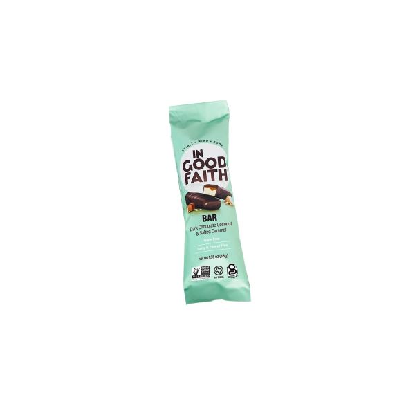 IN GOOD FAITH: Dark Chocolate Coconut And Salted Caramel Bar, 1.35 oz