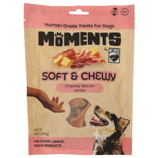 MOMENTS BY WET NOSES: Soft and Chewy Cheese Bacon Dog Treat, 10 oz