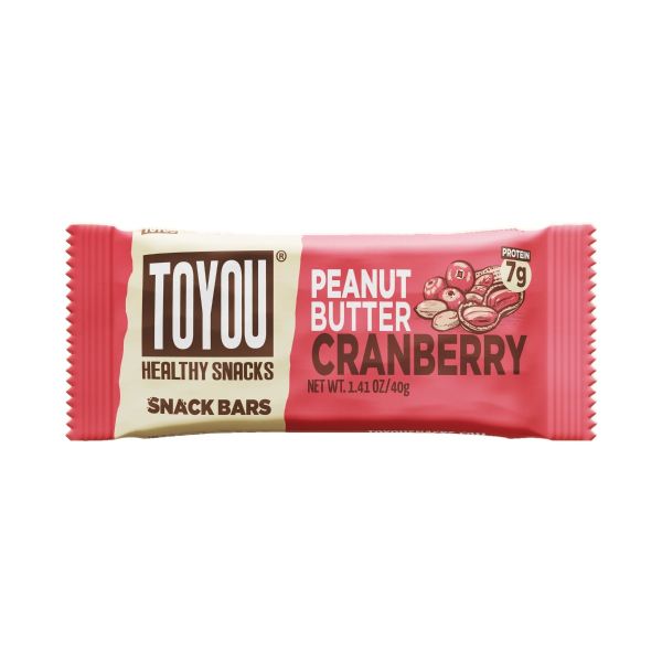 TOYOU SNACKS: Peanut Butter Cranberry Snack Bar, 1.41 oz