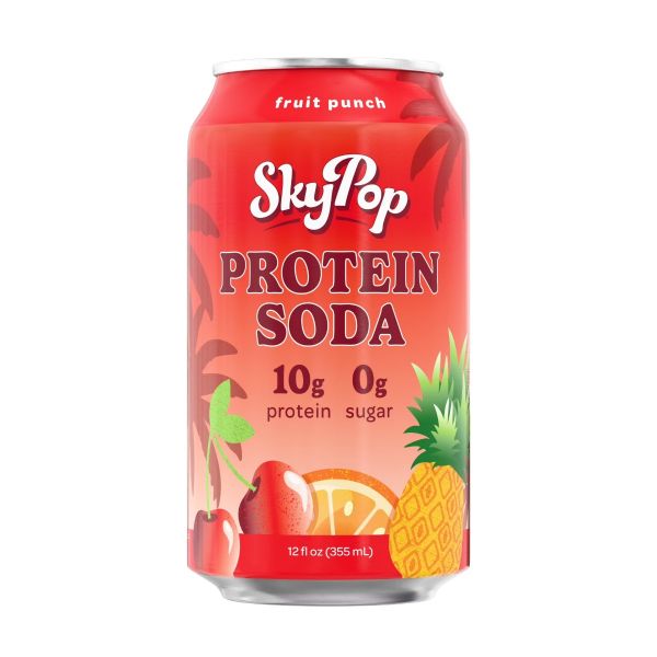 SKYPOP PROTEIN SODA: Fruit Punch Soda, 12 fo