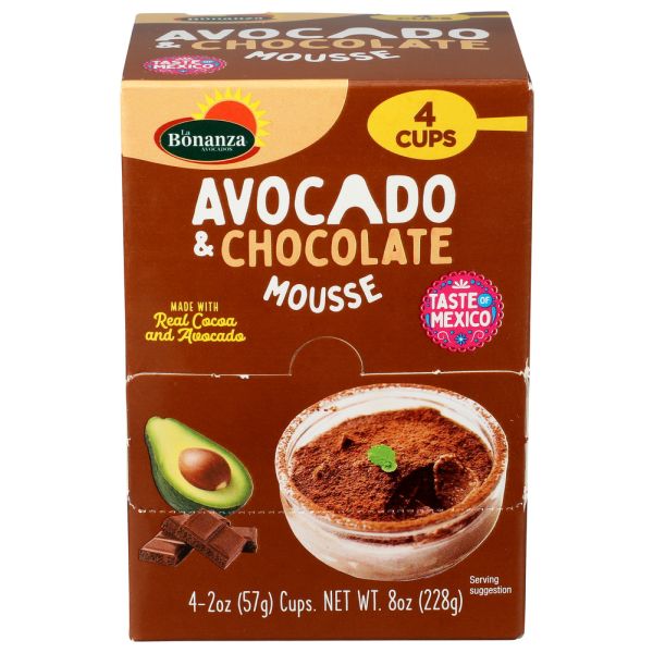 LA BONANZA: Avocado And Chocolate Mousse 4 Cups, 8 oz