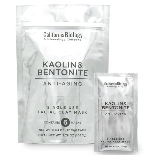 CALIFORNIA BIOLOGY: Kaolin and Bentonite Anti-Aging Facial Clay Singles 6pk, 3.78 oz