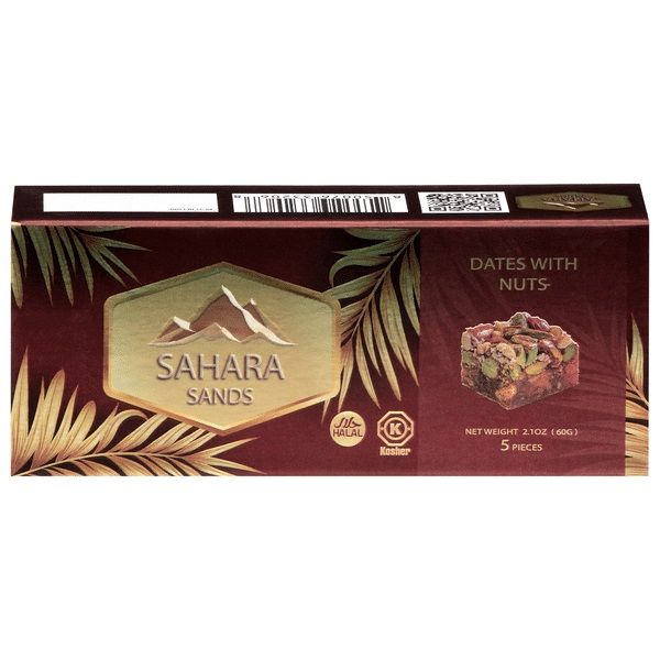 SAHARA SANDS: Dates with Nuts 5 piece, 2.1 oz