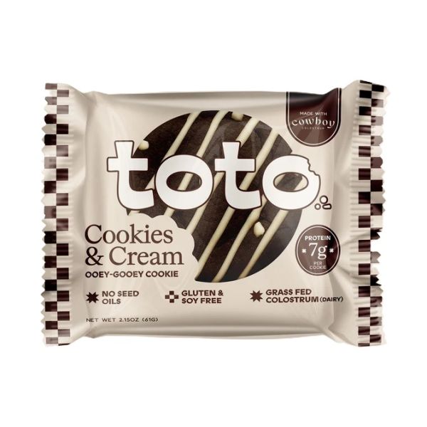 TOTO FOODS: Cookies and Cream Ooey-Gooey Cookie, 2.15 oz