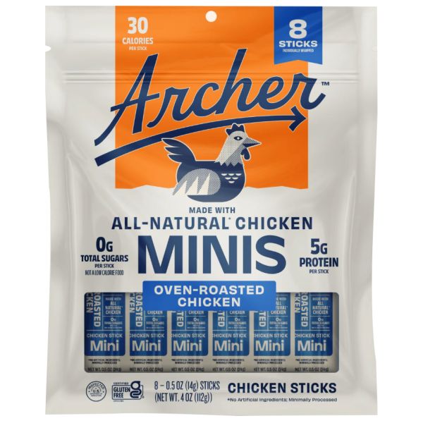 ARCHER: Oven Roasted Chicken 8 Mini Sticks, 4 oz