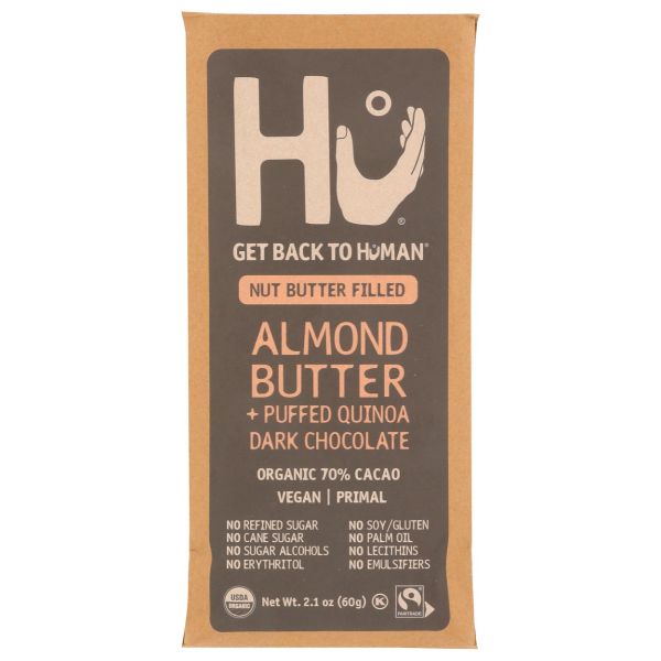 HU: Dark Chocolate Almond Butter with Puffed Quinoa Bar, 2.1 oz