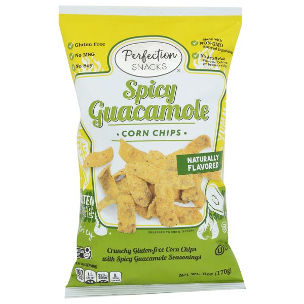 PERFECTION SNACKS: Spicy Guacamole Corn Chips Gluten Free, 6 oz