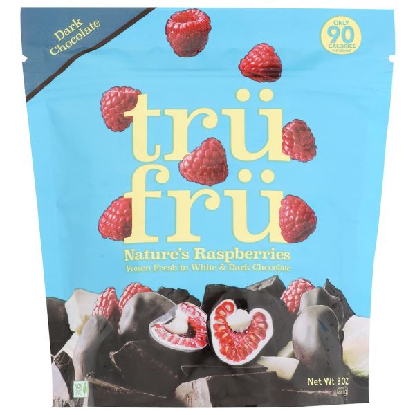 TRU FRU: Nature's Raspberries Hyper-Chilled in White and Dark Chocolate, 8 oz