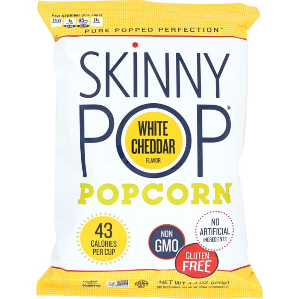 SKINNY POP: White Cheddar Flavor Popcorn, 4.4 oz