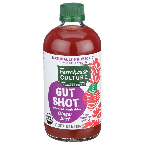 FARMHOUSE CULTURE: Gut Shots Ginger Beet, 16 oz